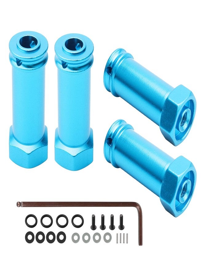 Rchobbytop Pack of 4 Aluminum 12mm Wheel Hub Hex Adapters 30mm Extension Offset Upgrade Parts for Traxxas Slash 4x4 HQ 727 1/10 RC Short Course Truck, Blue - Image 1